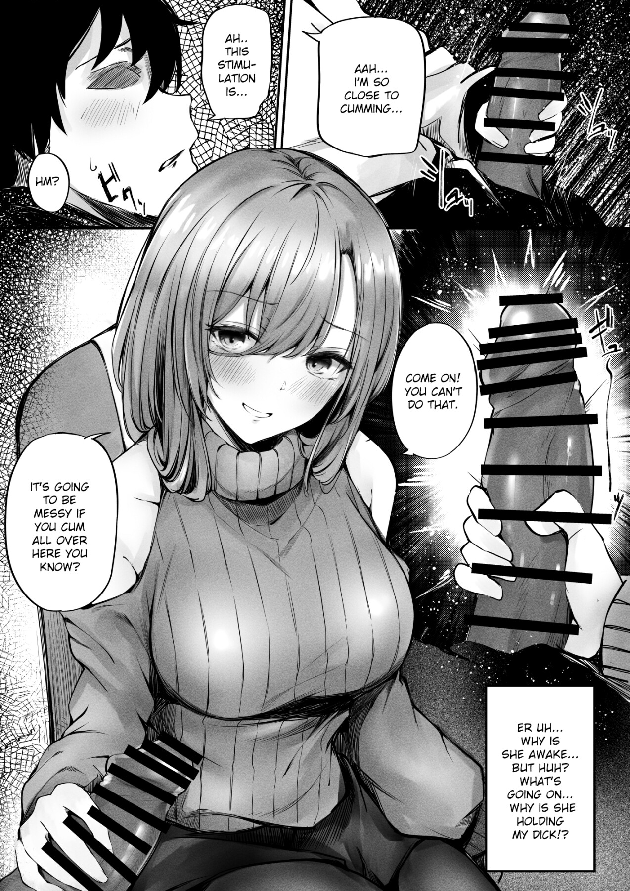 Hentai Manga Comic-The Lady Next To Me Was Too Lewd I Masturbated And She Secretly Helped Me Out-Read-9